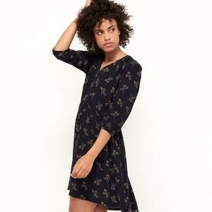ba&sh Black Flow Floral Crepe Mini Dress Size 6